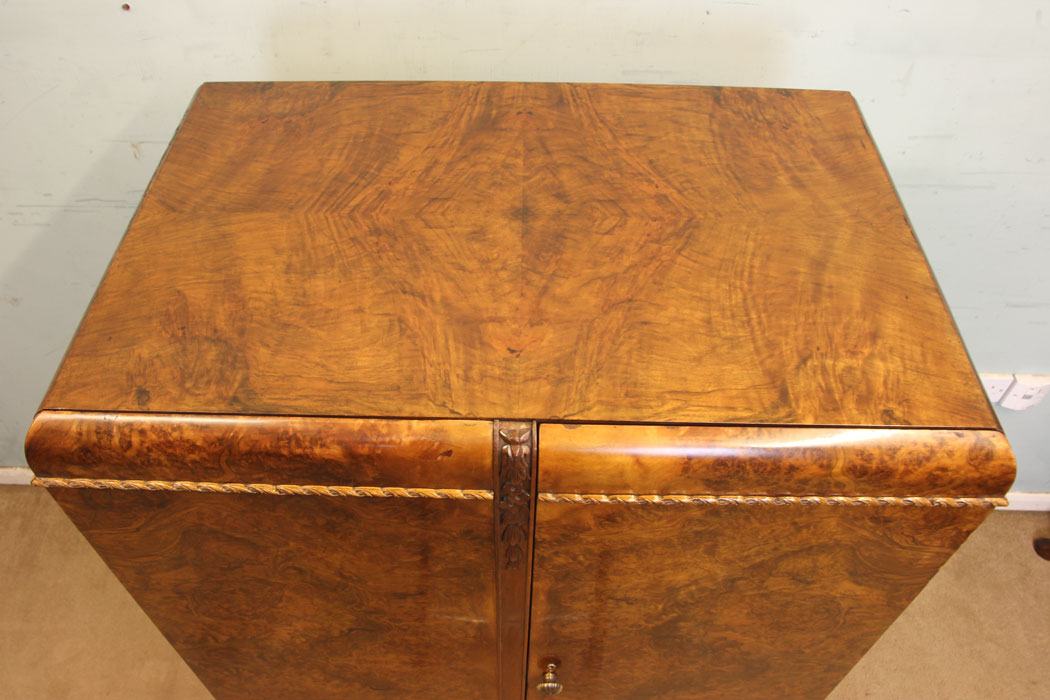 11294r4 Antique Burr Walnut Tallboy Wardrobe, Antique Burr Walnut Tallboy / Wardrobe