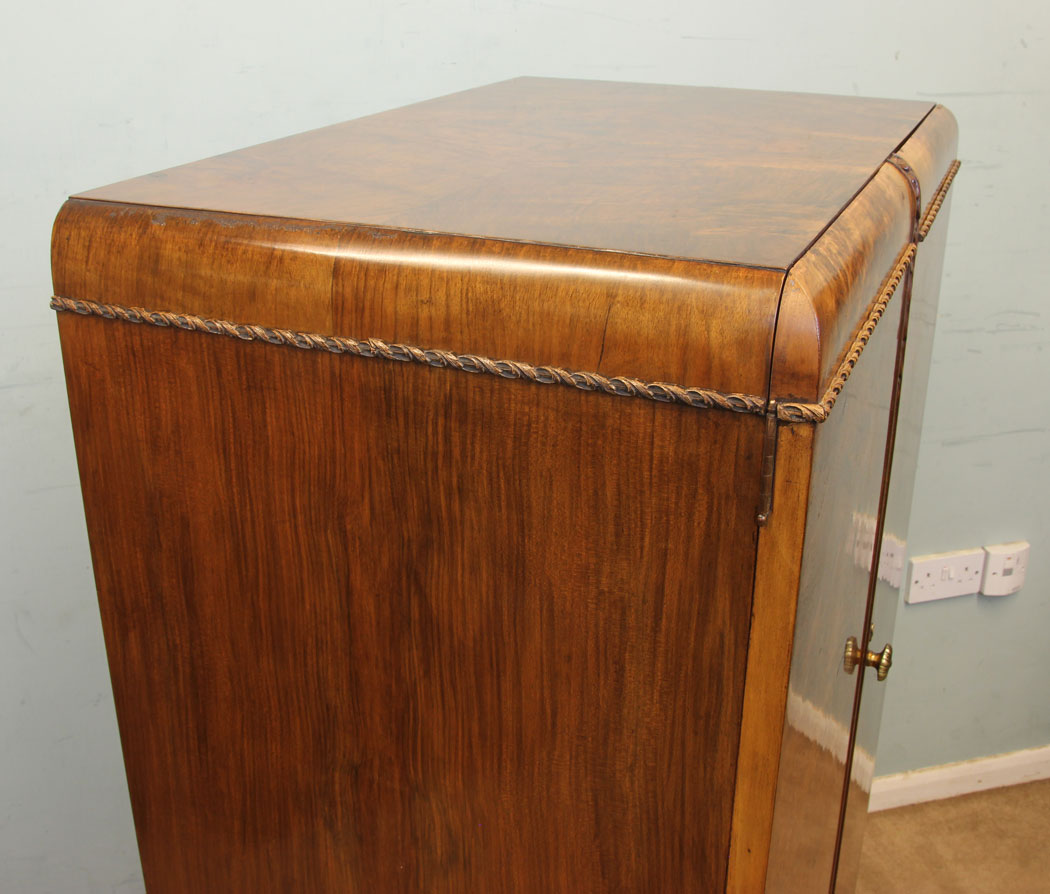 11294r7 Antique Burr Walnut Tallboy Wardrobe, Antique Burr Walnut Tallboy / Wardrobe