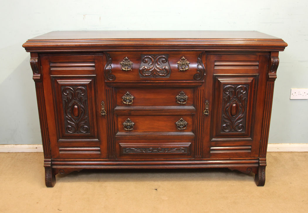 11295r1 Antique Walnut Sideboard, Server, Antique Walnut Chiffonier Sideboard, Server, Dresser Base