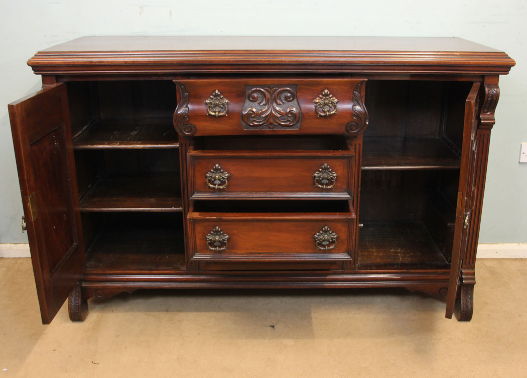 11295r10 Antique Walnut Sideboard, Server, Antique Walnut Chiffonier Sideboard, Server, Dresser Base
