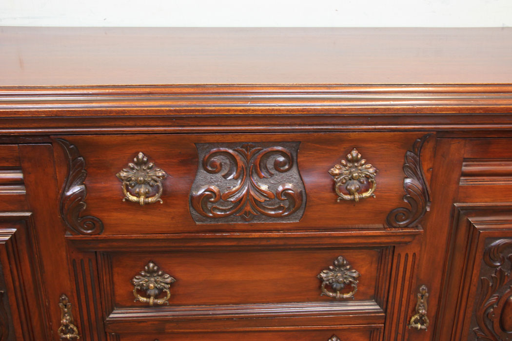 11295r11 Antique Walnut Sideboard, Server, Antique Walnut Chiffonier Sideboard, Server, Dresser Base