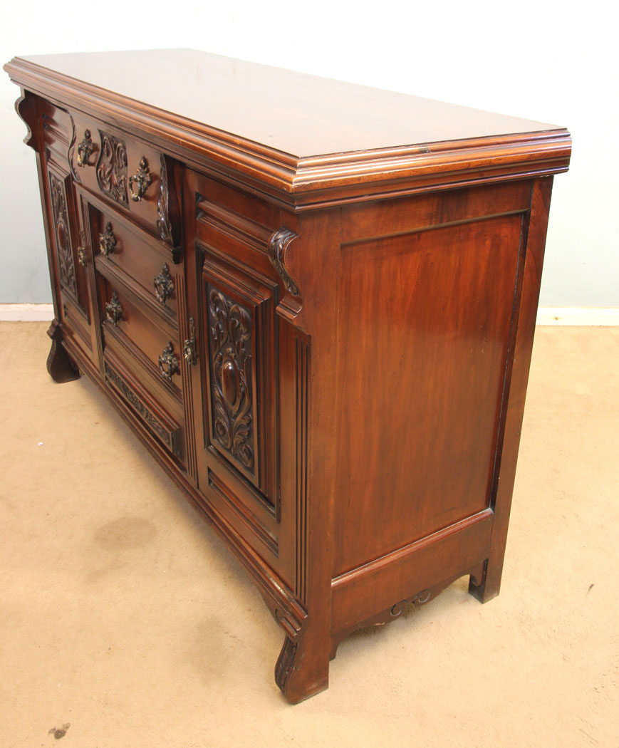 11295r2 Antique Walnut Sideboard, Server, Antique Walnut Chiffonier Sideboard, Server, Dresser Base