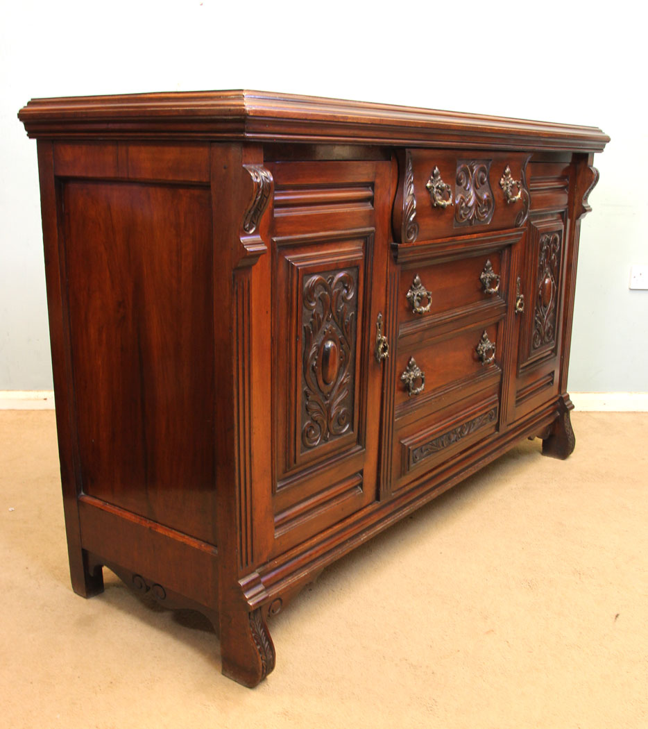 11295r3 Antique Walnut Sideboard, Server, Antique Walnut Chiffonier Sideboard, Server, Dresser Base