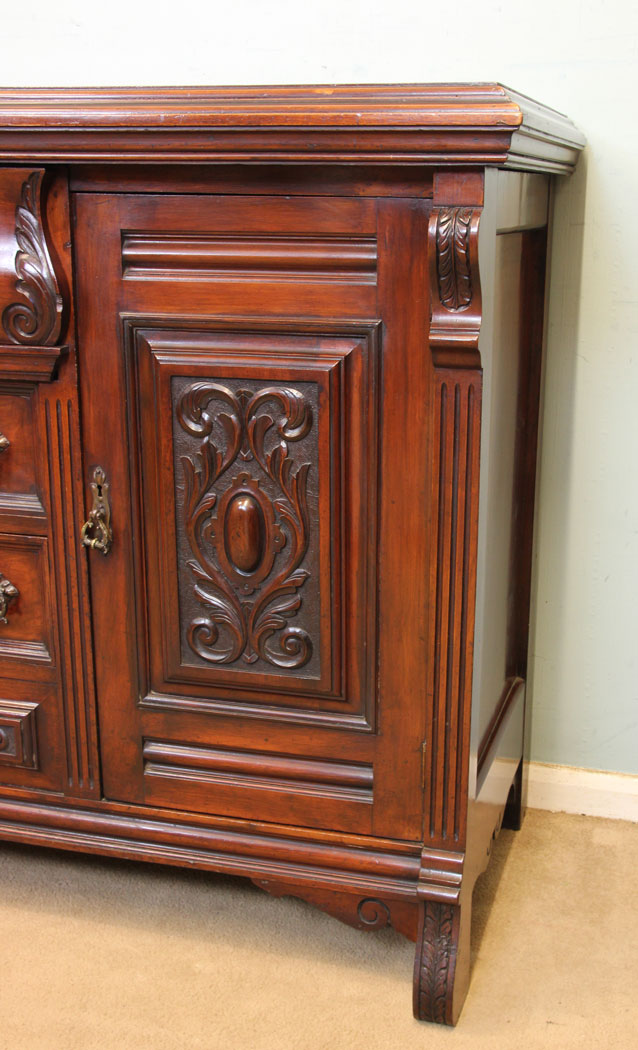 11295r4 Antique Walnut Sideboard, Server, Antique Walnut Chiffonier Sideboard, Server, Dresser Base