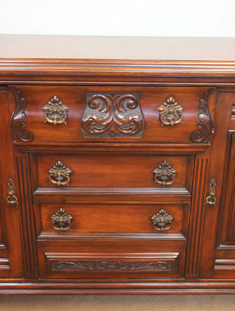 11295r5 Antique Walnut Sideboard, Server, Antique Walnut Chiffonier Sideboard, Server, Dresser Base