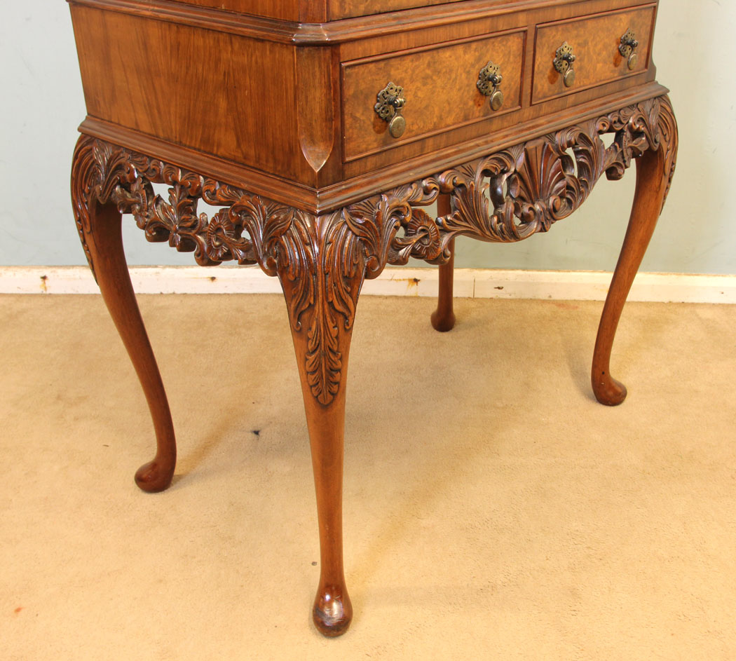 11296r5 Antique Vintage Burr Walnut Cocktail Drinks Cabinet, Antique Burr Walnut Cocktail Drinks Cabinet