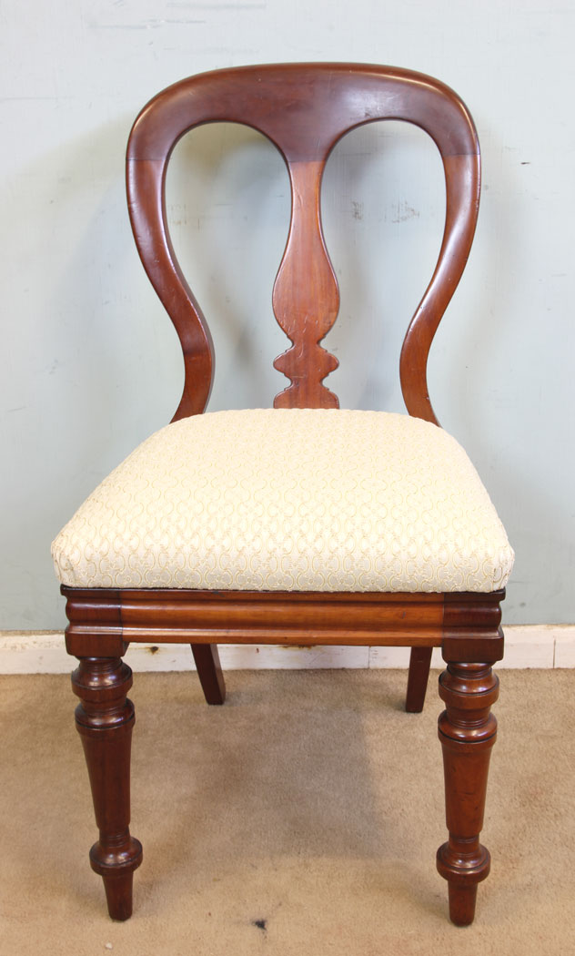 11305r3 Four Antique Victorian Mahogany Dining Chairs, Four Victorian Mahogany Balloon Back Dining Chairs