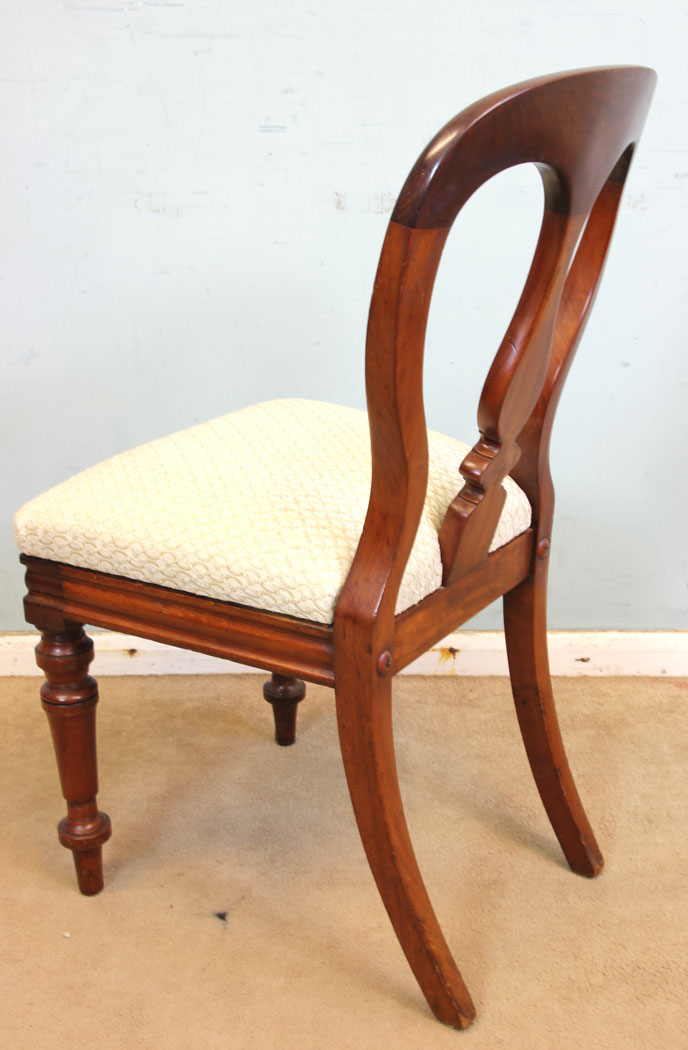 11305r5 Four Antique Victorian Mahogany Dining Chairs, Four Victorian Mahogany Balloon Back Dining Chairs