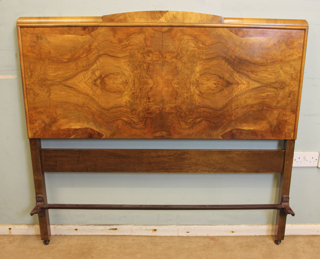 11309r10 Antique Burr Walnut Double Bed, Antique Burr Walnut Double Bed