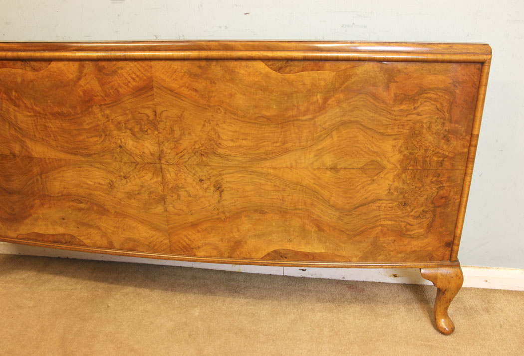 11309r5 Antique Burr Walnut Double Bed, Antique Burr Walnut Double Bed