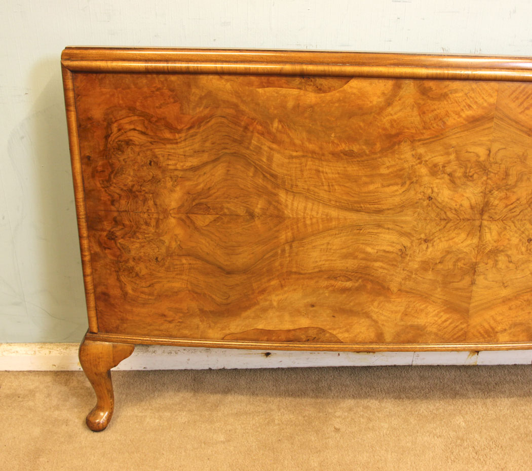 11309r6 Antique Burr Walnut Double Bed, Antique Burr Walnut Double Bed
