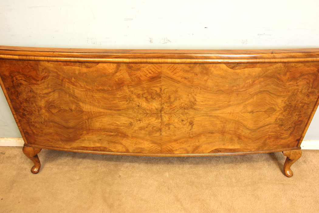 11309r7 Antique Burr Walnut Double Bed, Antique Burr Walnut Double Bed