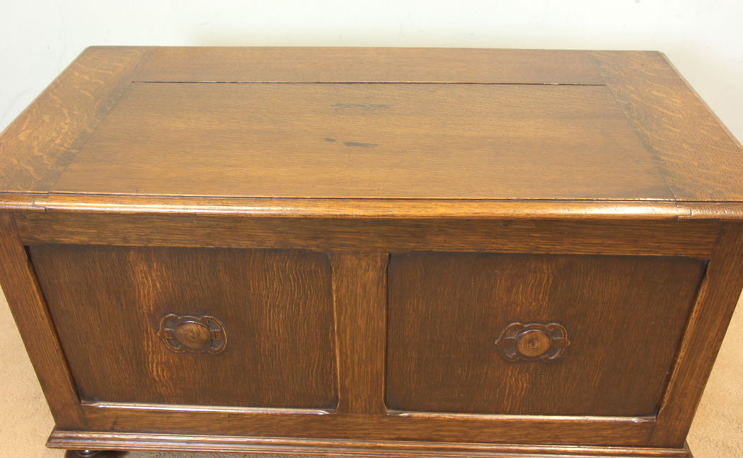 11311r7 Antique Oak Coffer Blanket Chest, Antique Oak Coffer Blanket Chest