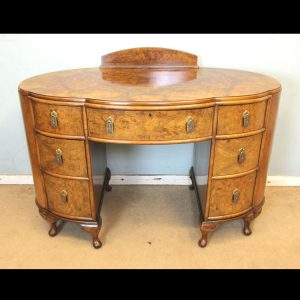 Antique Burr Walnut Shaped Dressing Table