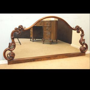 Antique Victorian Walnut Large Overmantel Wall Mirror