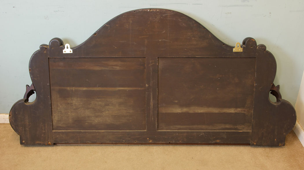 11313r8 Antique Victorian Large Walnut Mirror, Antique Victorian Walnut Large Overmantel Wall Mirror