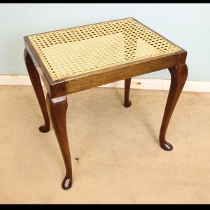 Antique Walnut Framed Cane Seat Stool
