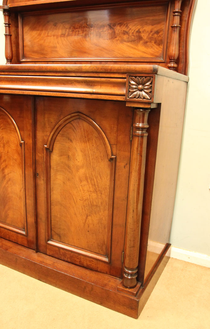 11318r6 Antique Victorian Mahogany Chiffonier Sideboard, Antique Victorian Mahogany Chiffonier Sideboard