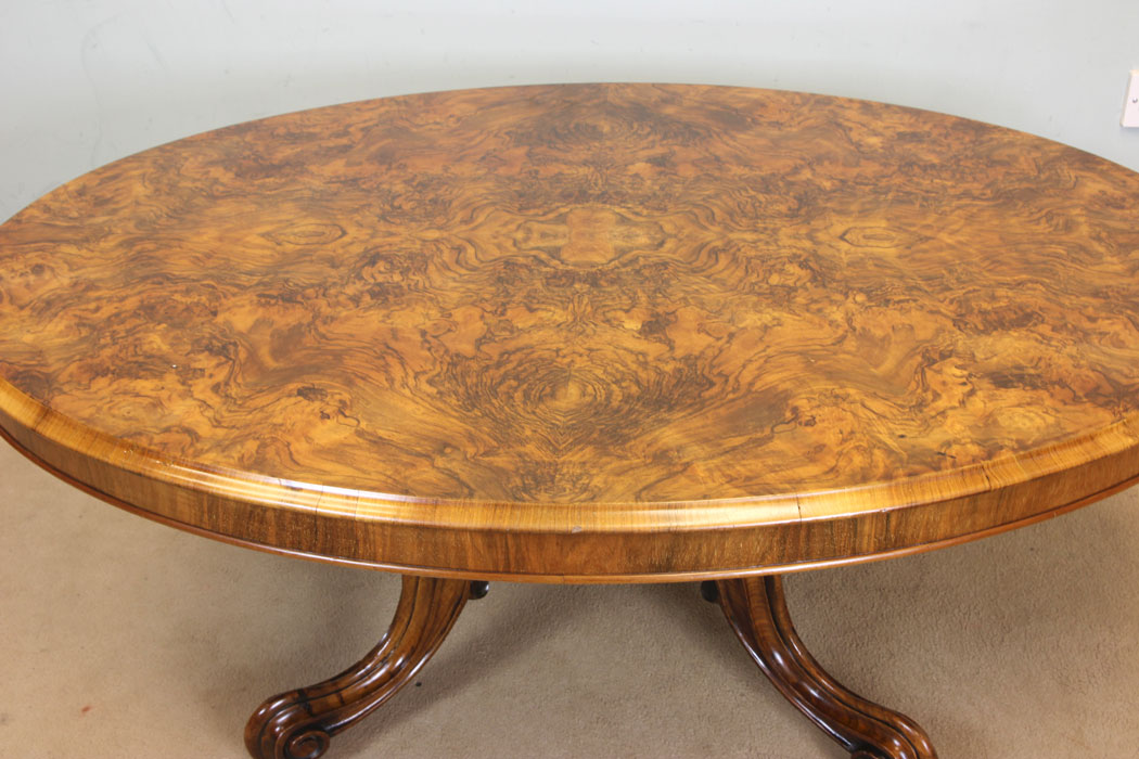 11320r6 Antique Victorian Burr Walnut Coffee Table, Antique Victorian Burr Walnut Coffee Table