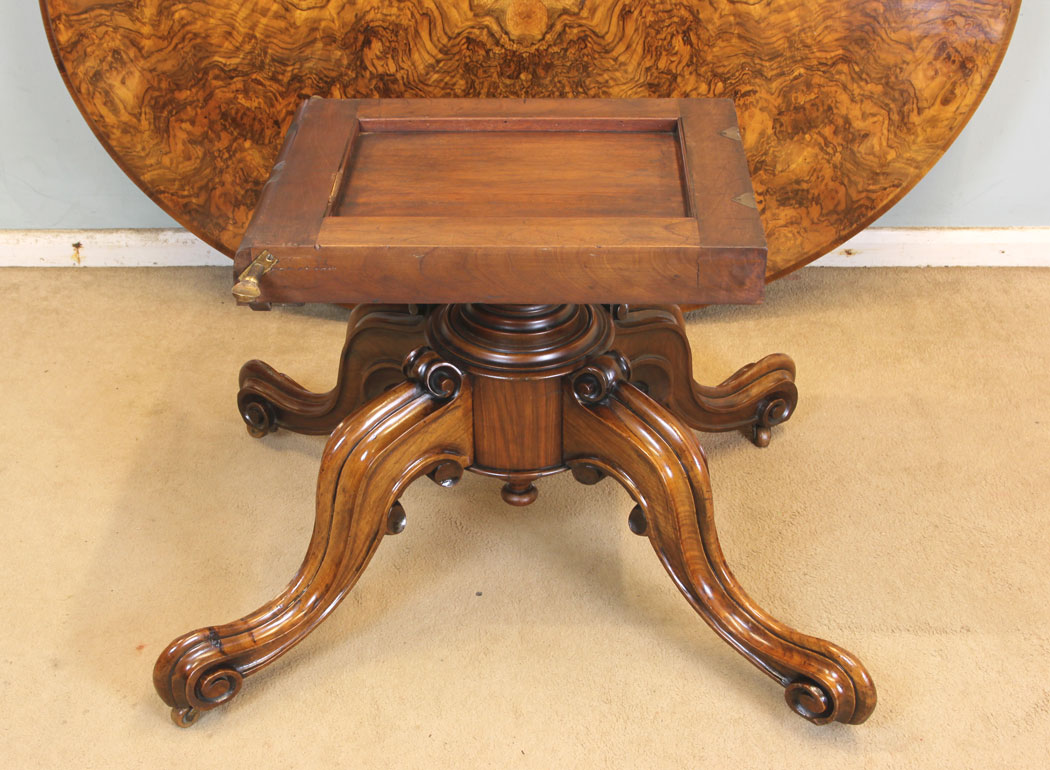 11320r7 Antique Victorian Burr Walnut Coffee Table, Antique Victorian Burr Walnut Coffee Table
