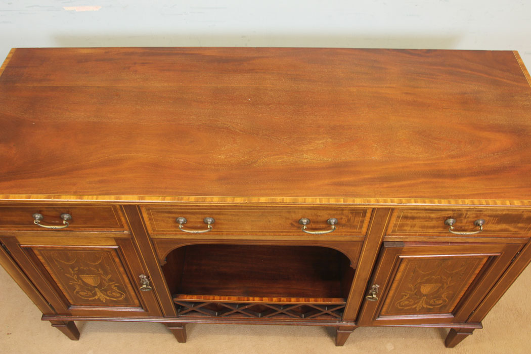 11321r10 Antique Quality Inlaid Mahogany Chiffonier Sideboard Server, Antique Inlaid Mahogany Chiffonier Sideboard Server
