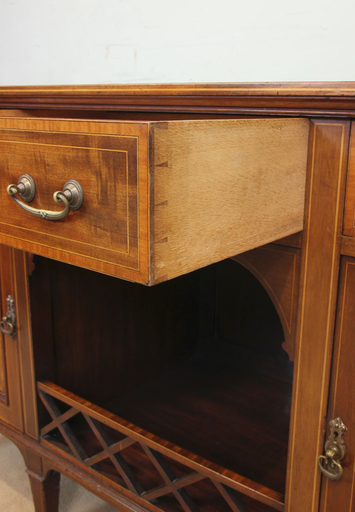 11321r14 Antique Quality Inlaid Mahogany Chiffonier Sideboard Server, Antique Inlaid Mahogany Chiffonier Sideboard Server