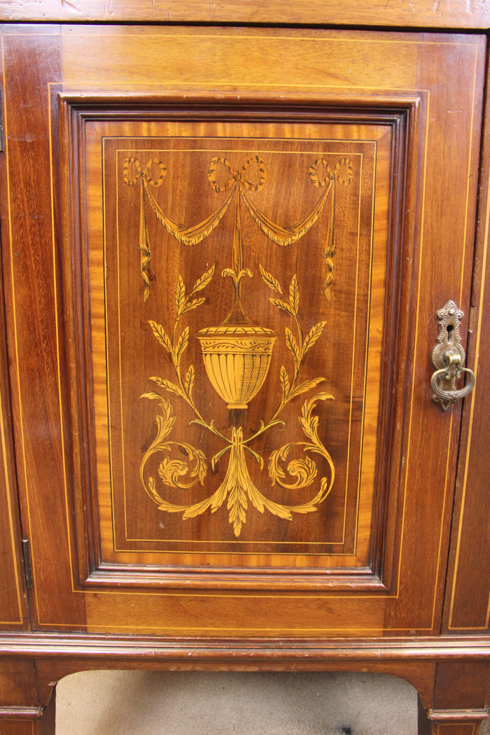 11321r15 Antique Quality Inlaid Mahogany Chiffonier Sideboard Server, Antique Inlaid Mahogany Chiffonier Sideboard Server