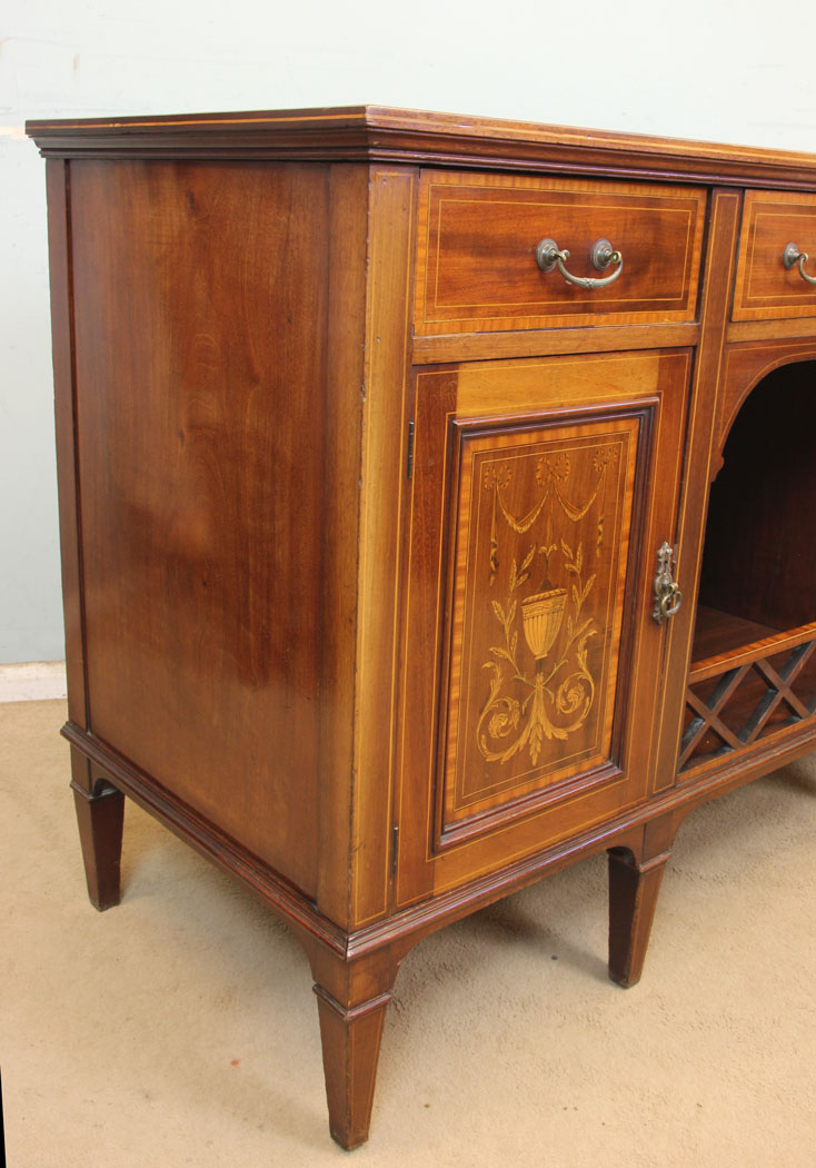 11321r4 Antique Quality Inlaid Mahogany Chiffonier Sideboard Server, Antique Inlaid Mahogany Chiffonier Sideboard Server