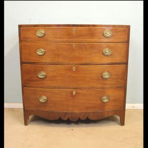 Antique 19th Century Mahogany Bow Front Chest of Drawers
