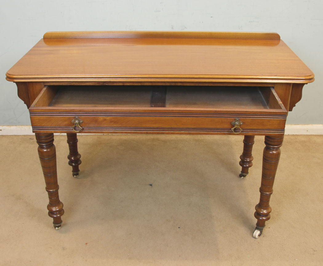 11325r10 Antique Victorian Walnut Side Writing Table, Antique Victorian Walnut Side Writing Table