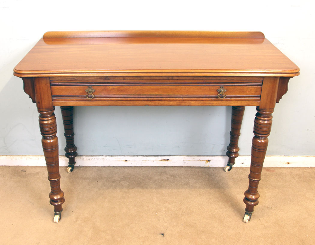 11325r2 Antique Victorian Walnut Side Writing Table, Antique Victorian Walnut Side Writing Table