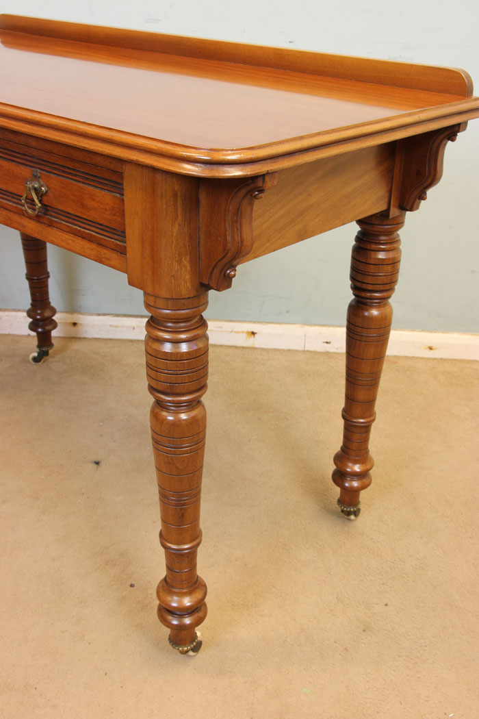 11325r4 Antique Victorian Walnut Side Writing Table, Antique Victorian Walnut Side Writing Table