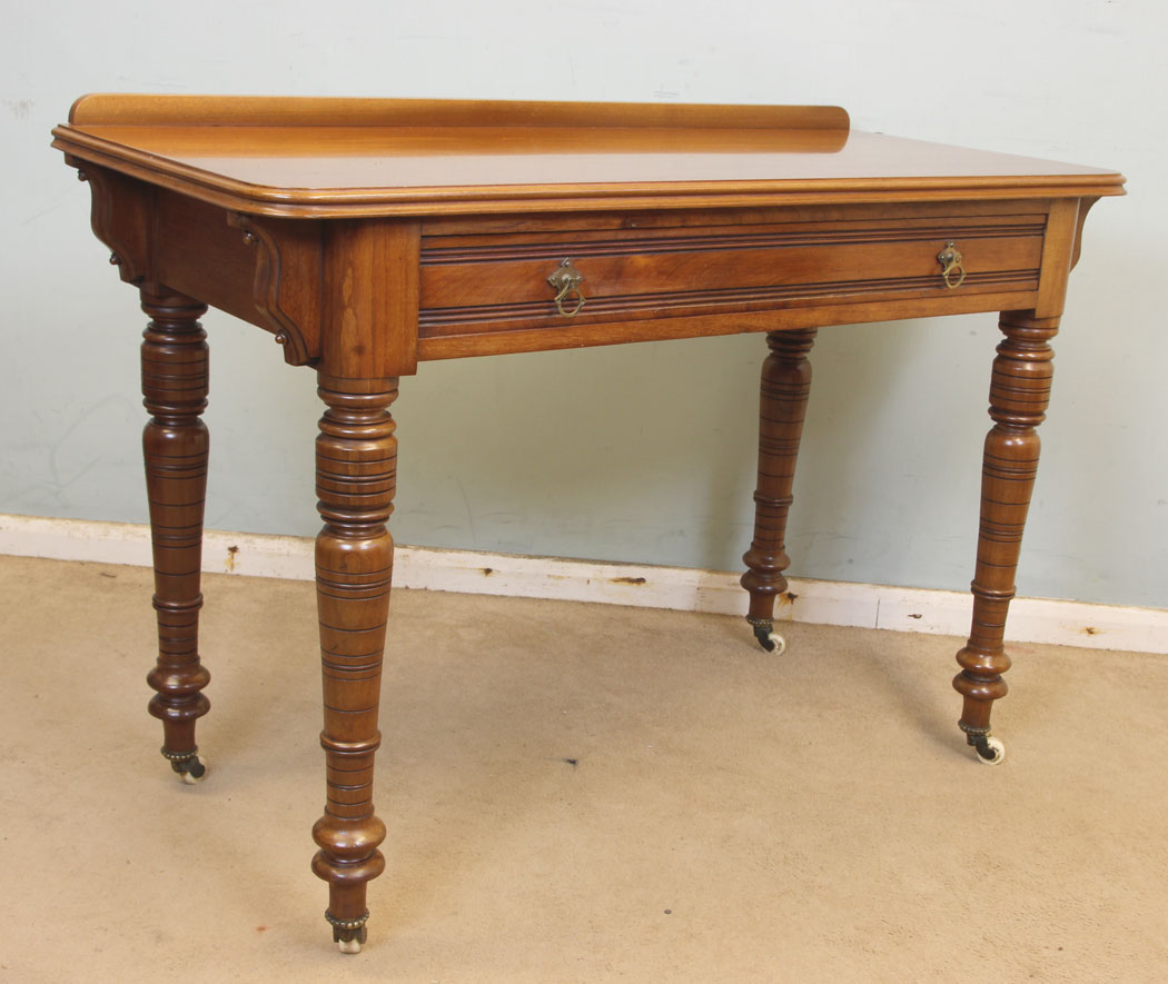 11325r6 Antique Victorian Walnut Side Writing Table, Antique Victorian Walnut Side Writing Table