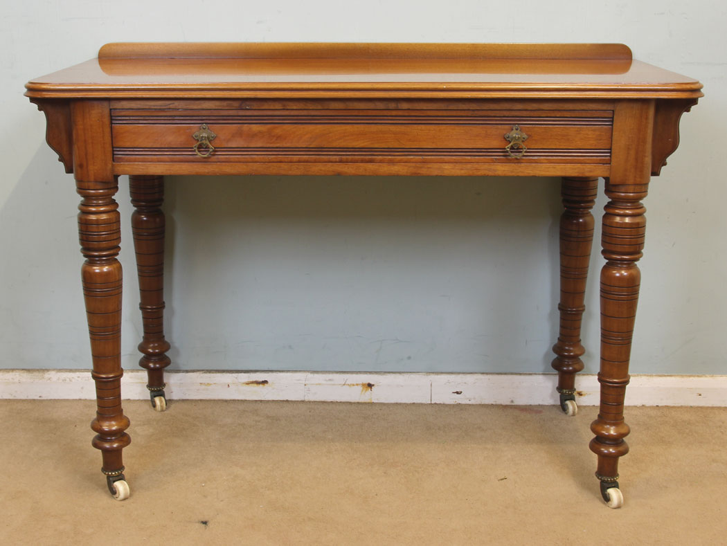 11325r7 Antique Victorian Walnut Side Writing Table, Antique Victorian Walnut Side Writing Table