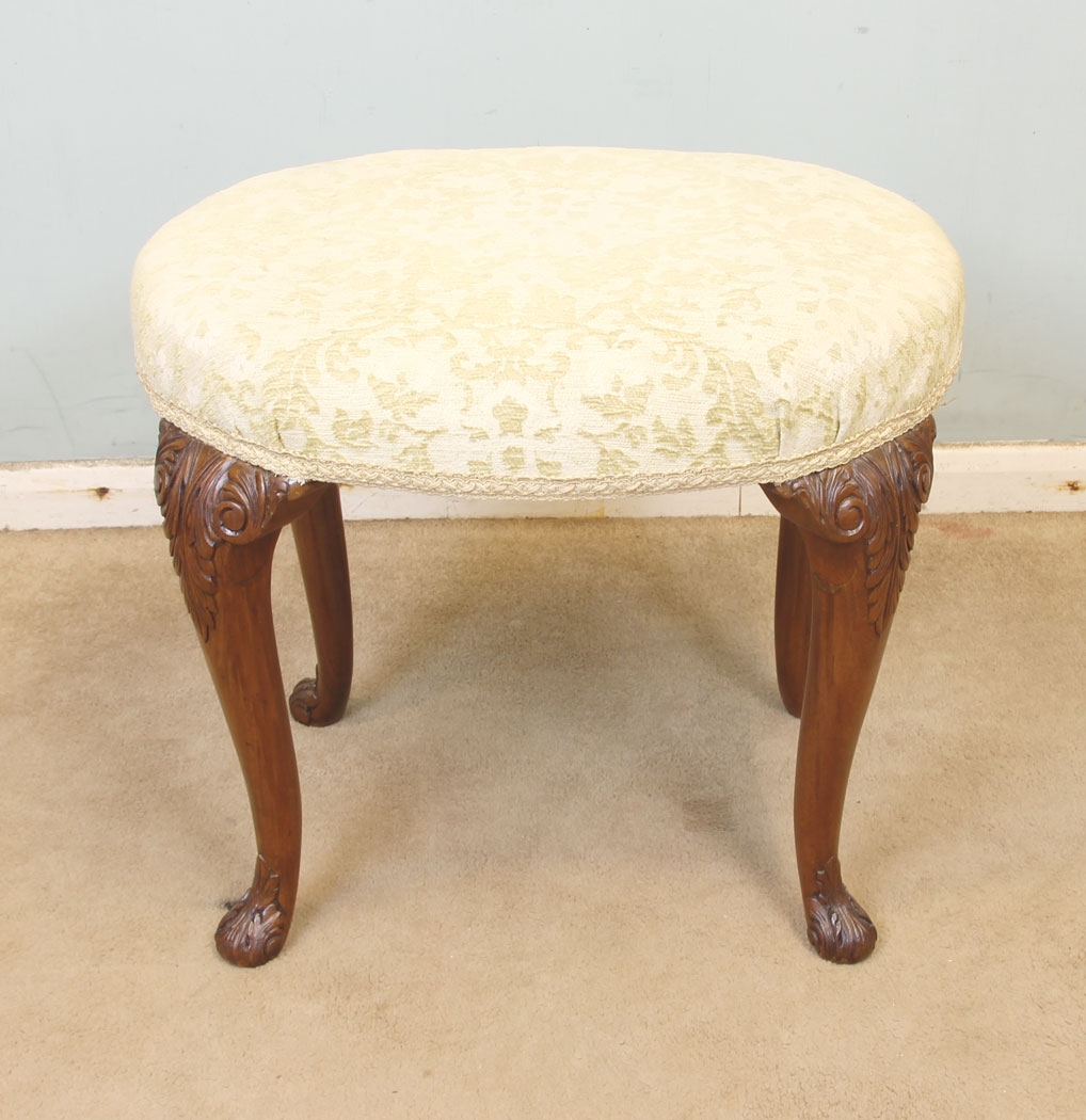 11333r1 Antique Walnut Dressing Table Stool, Antique Walnut Dressing Table Stool