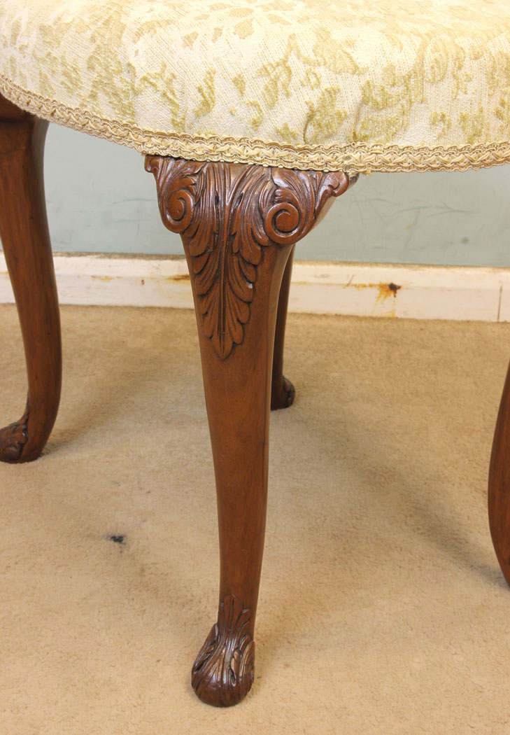 11333r5 Antique Walnut Dressing Table Stool, Antique Walnut Dressing Table Stool