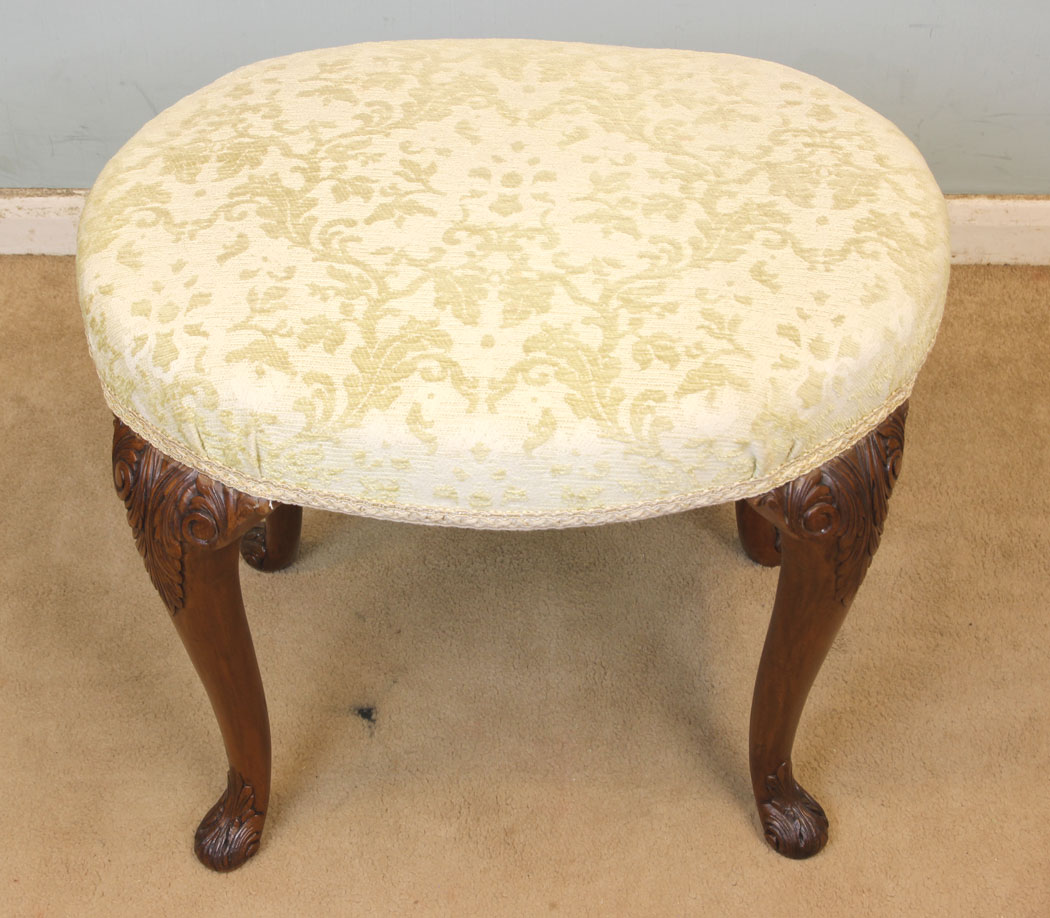 11333r6 Antique Walnut Dressing Table Stool, Antique Walnut Dressing Table Stool