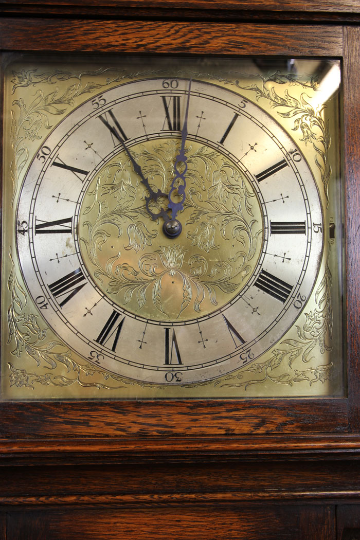 11334r15 Chiming Oak Grandmother Longcase Grandfather Clock, Chiming Oak Grandmother Longcase Grandfather Clock