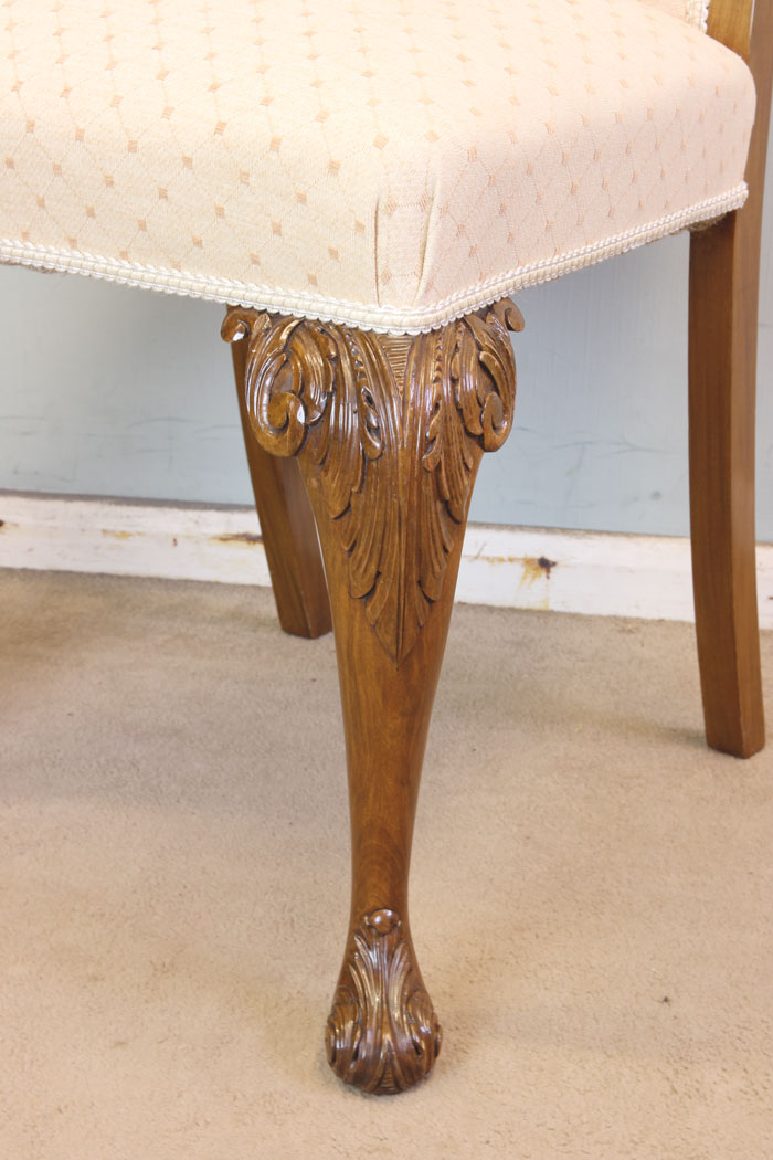 11348r9 Set Eight Walnut Queen Anne Style Dining Chairs, Antique Set of Eight Queen Anne Style Walnut Dining Chairs