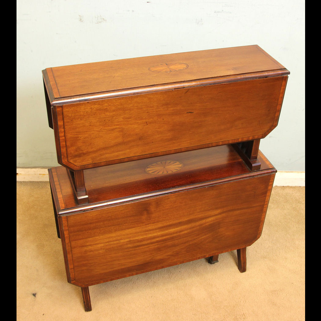 11353r01 Antique Edwardian Double Inlaid Mahogany Sutherland Table, Antique Edwardian Double Inlaid Mahogany Sutherland Table
