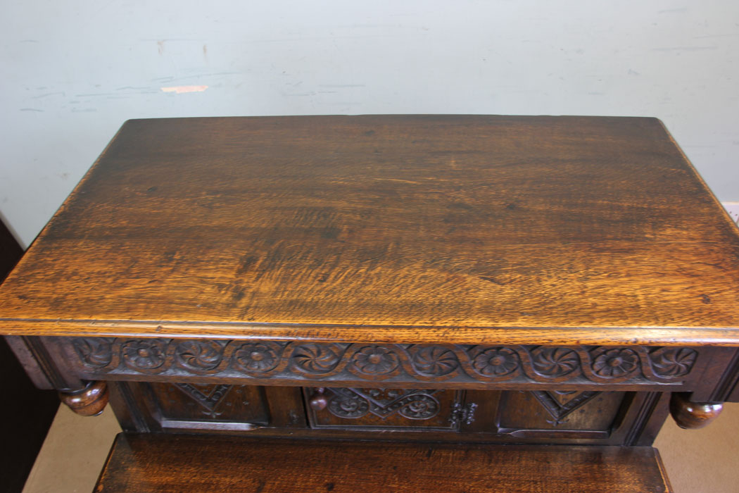 11356r14 Oak Court Cupboard, Antique Carved Oak Sideboard Court Cupboard
