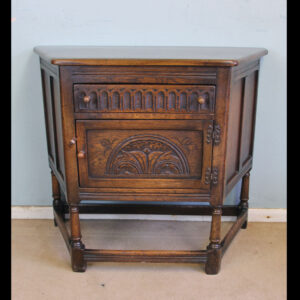 Antique Shaped Oak Cupboard / Sideboard