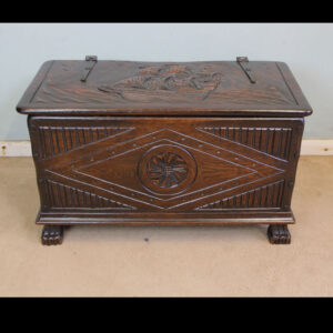 Antique Carved Oak Coffer Chest