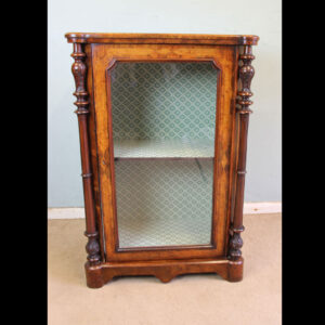 Antique Victorian Burr Walnut Display Cabinet.