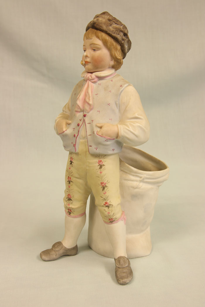 11381r3 Antique Bisque Figurine of Young Boy, Antique Bisque Figurine of Young Boy
