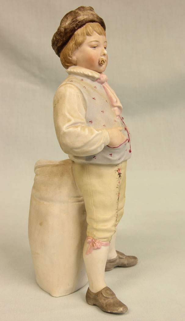 11381r7 Antique Bisque Figurine of Young Boy, Antique Bisque Figurine of Young Boy