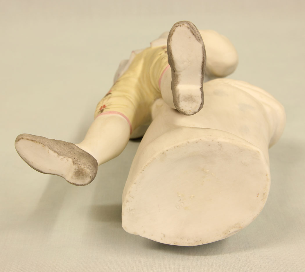 11381r8 Antique Bisque Figurine of Young Boy, Antique Bisque Figurine of Young Boy