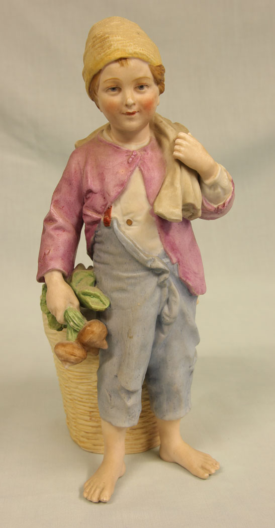 11382r1 Antique Bisque Figurine of Young Boy, Antique Bisque Figurine of Young Boy