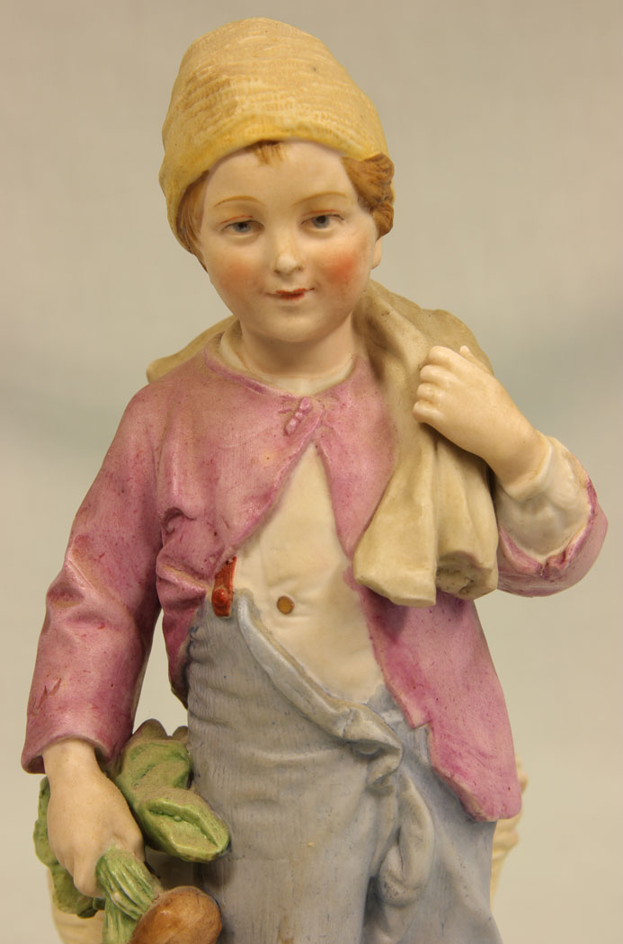 11382r2 Antique Bisque Figurine of Young Boy, Antique Bisque Figurine of Young Boy