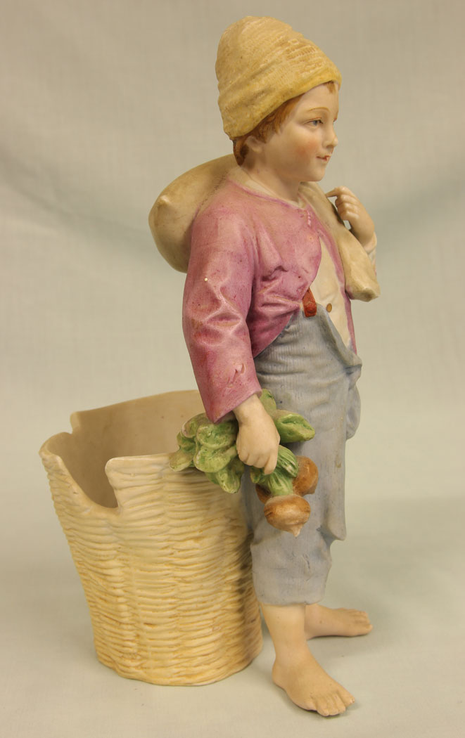 11382r3 Antique Bisque Figurine of Young Boy, - Copy Antique Bisque Figurine of Young Boy